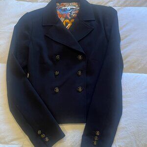 CAbi Navy, Double Breasted jacket, size 0 with beautiful detail